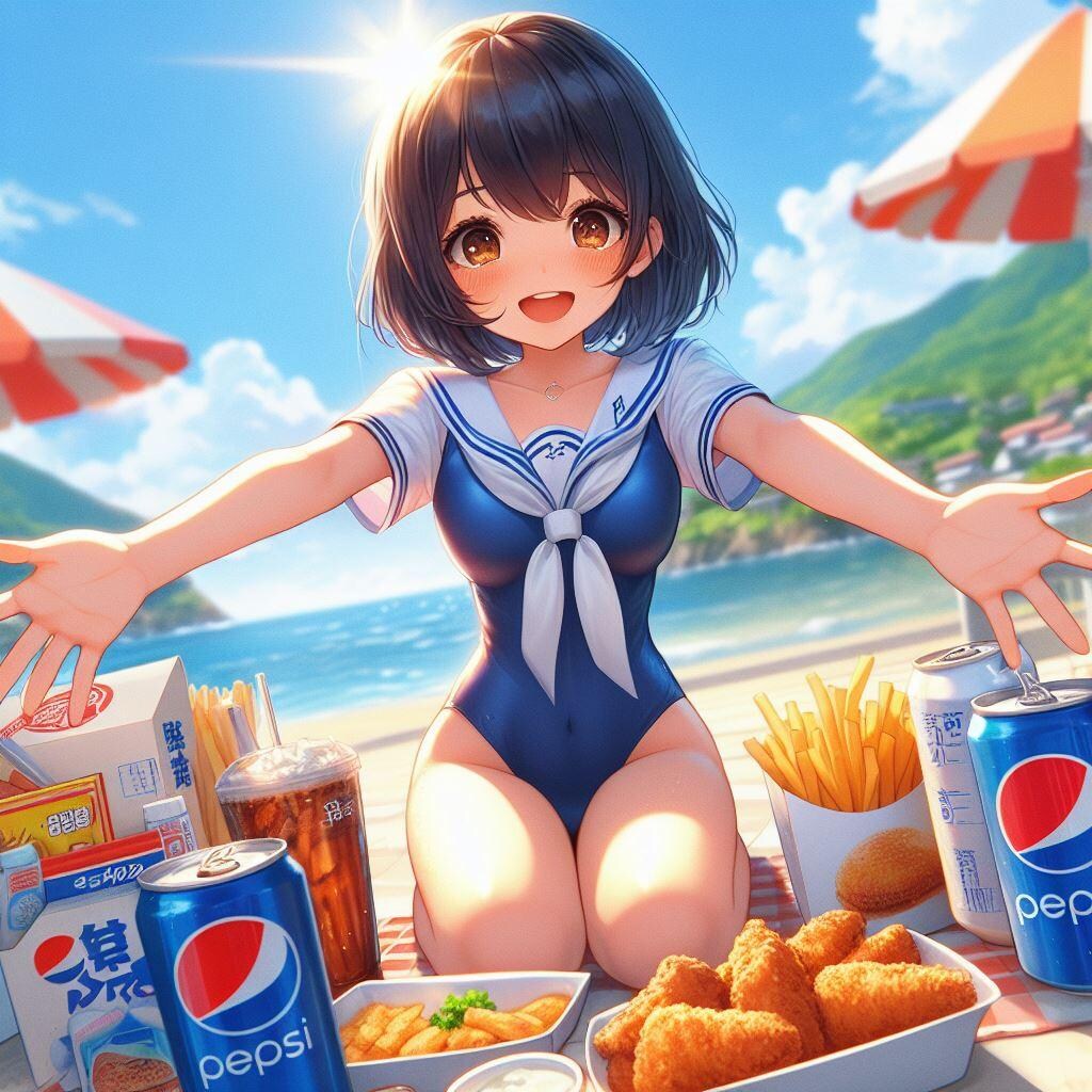 唐揚げとペプシ