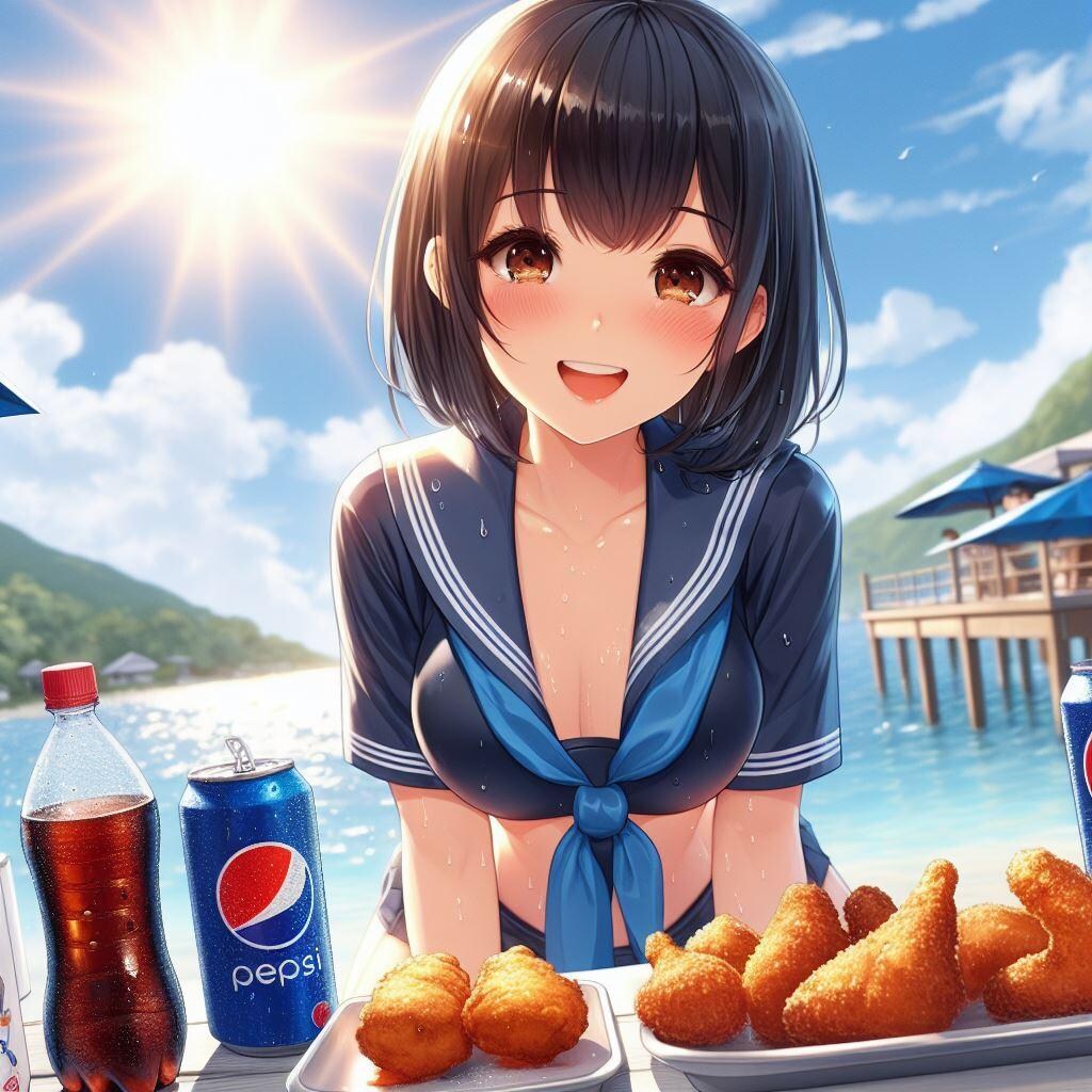 唐揚げとペプシ