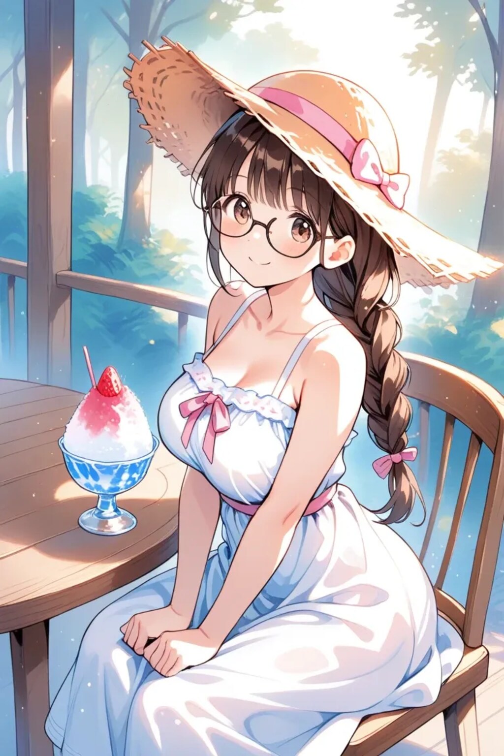 夏いちごのかき氷