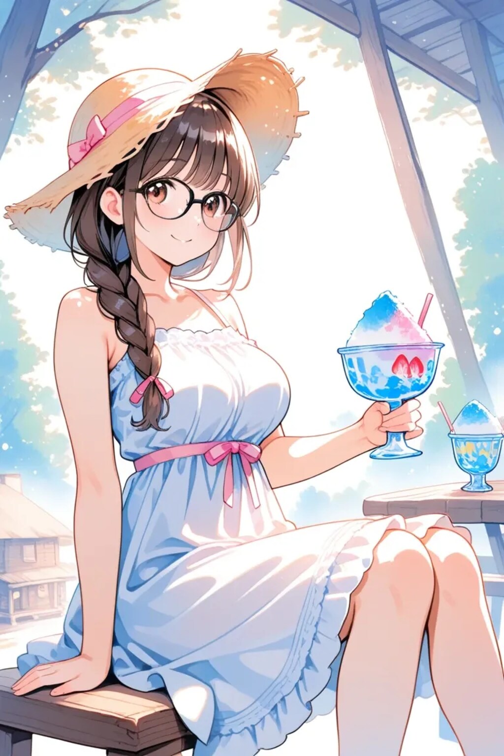 夏いちごのかき氷