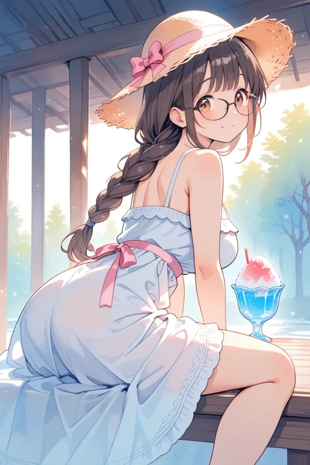 夏いちごのかき氷