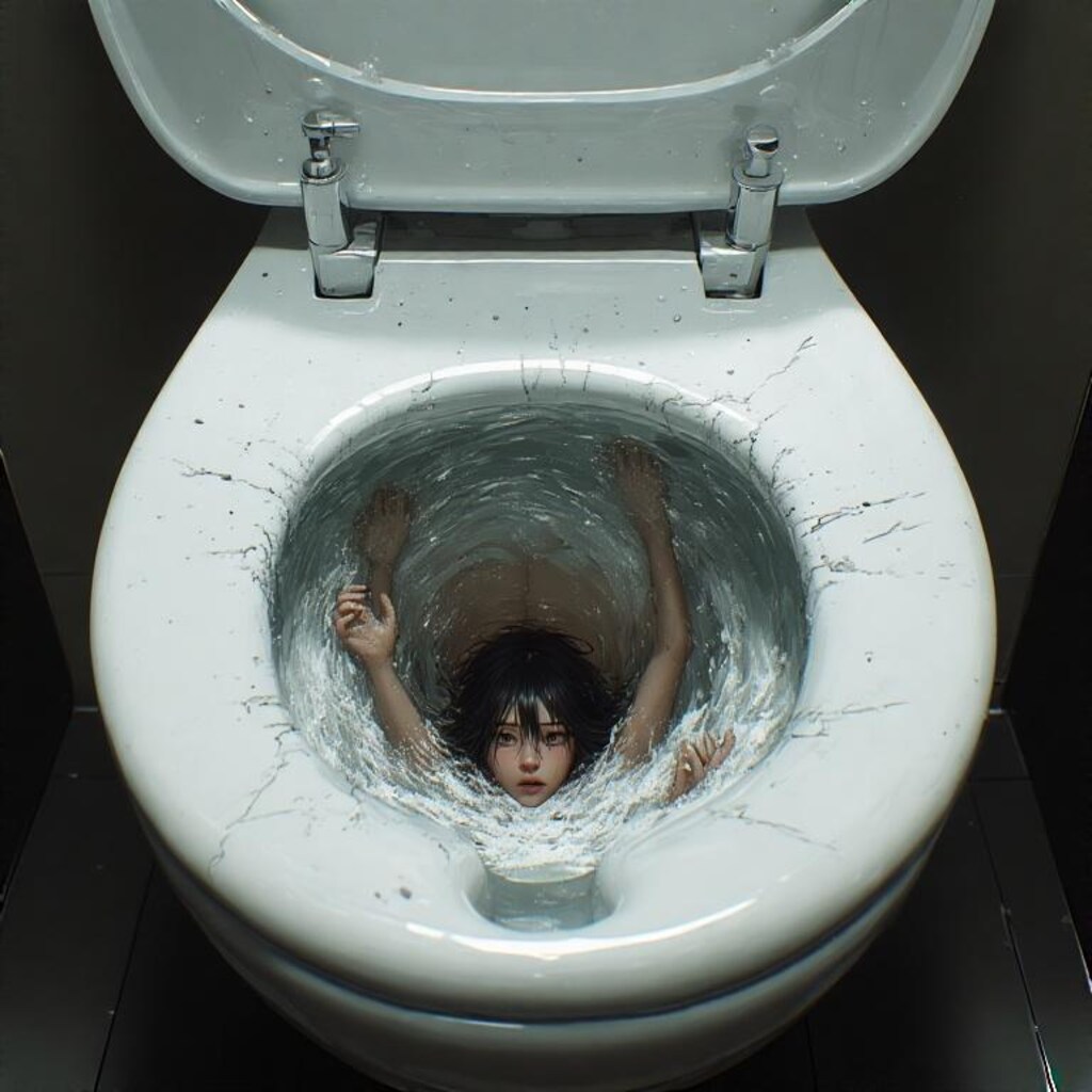 便器に吸込まれる
