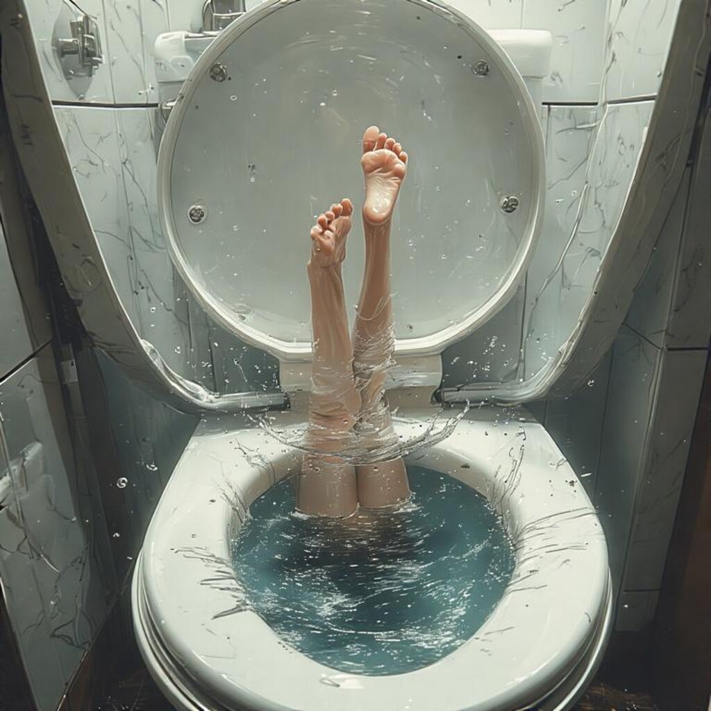 便器に吸込まれる