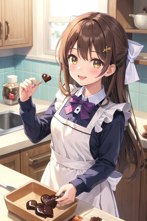 バレンタインチョコ作りをするなごみちゃん🍫💝