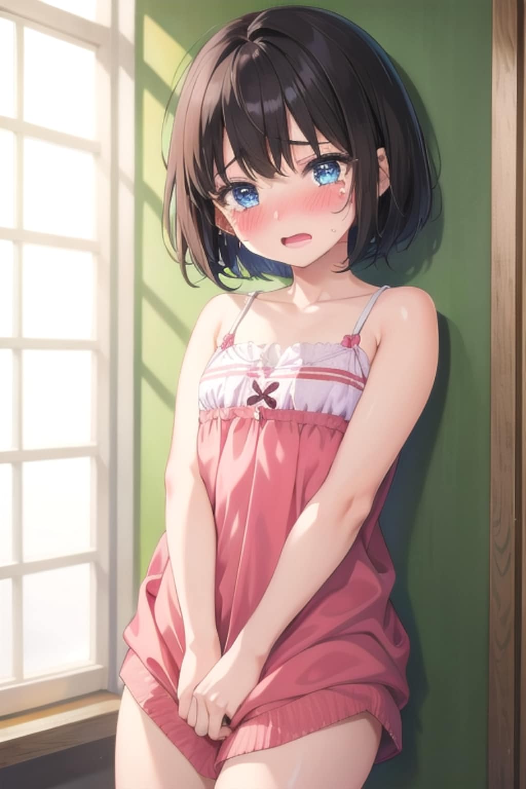 薄着を見られて恥ずかしい女の子