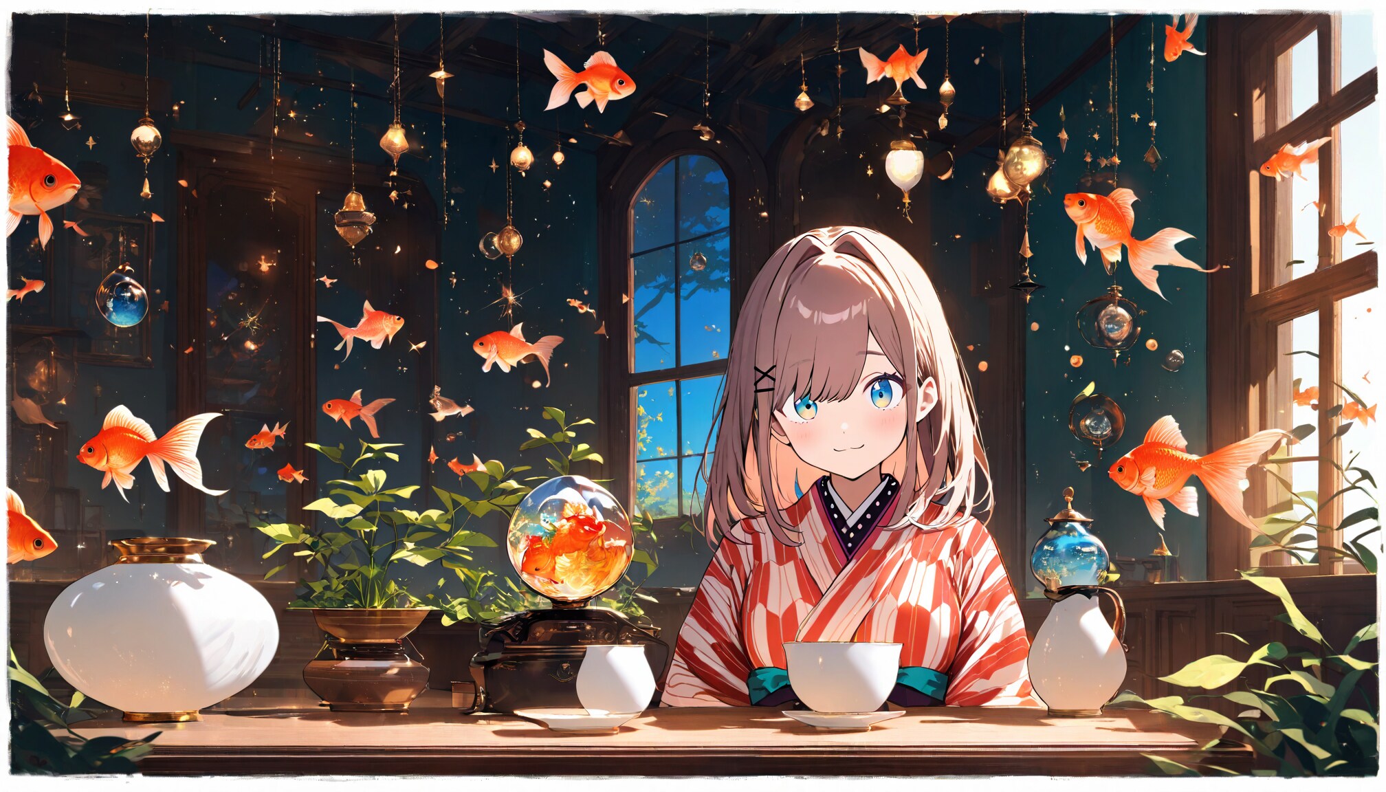 金魚と大正ロマン - 鈴原るる / にじさんじ | の人気AIイラスト・グラビア