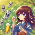 シャボン玉をビールに変えられる小さな女の子 3枚目