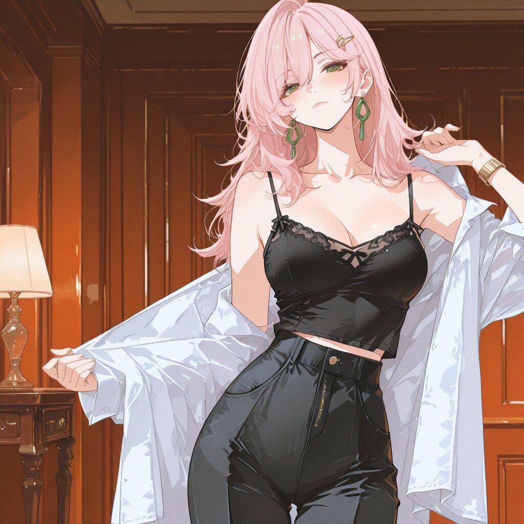 モード系ブラックキャミの大人モデル対決