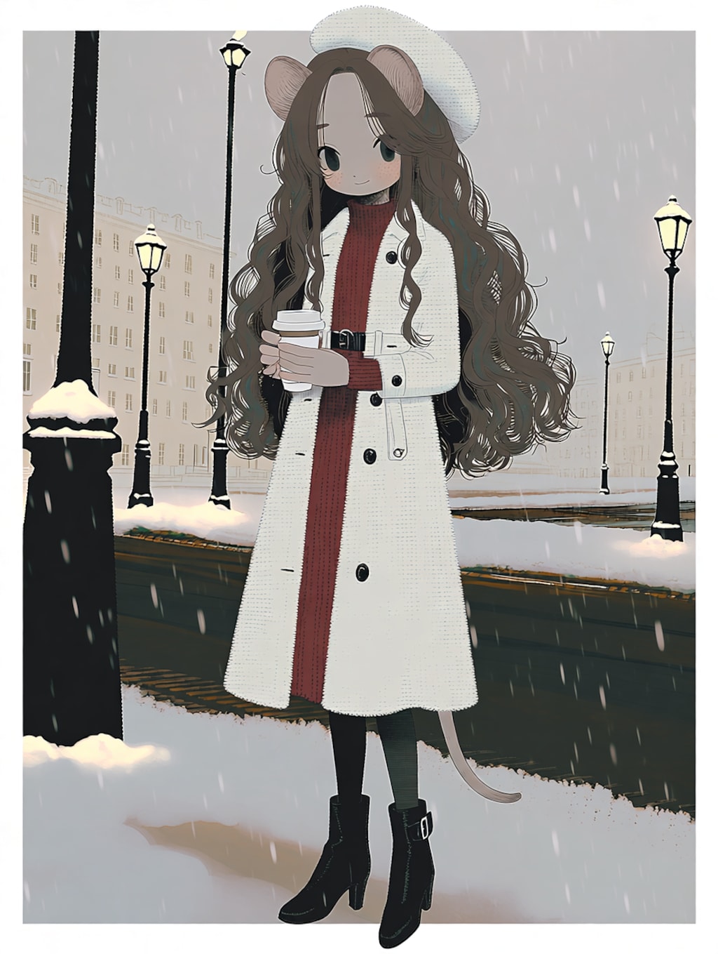 白コートファッション