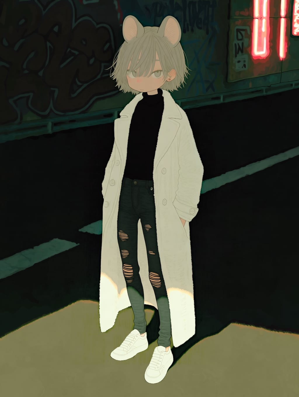 白コートファッション