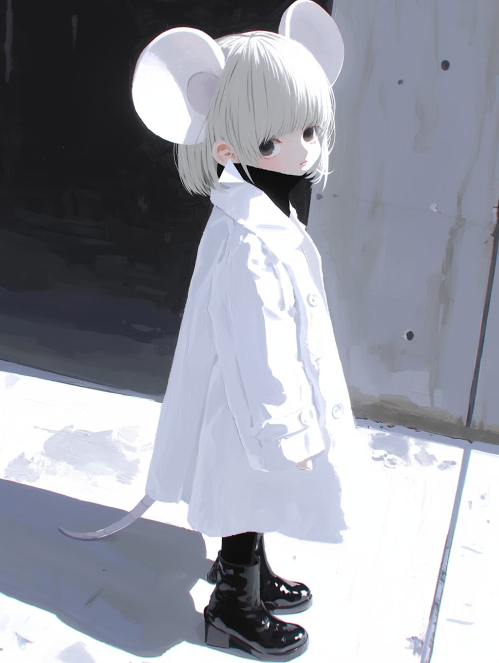 白コートファッション