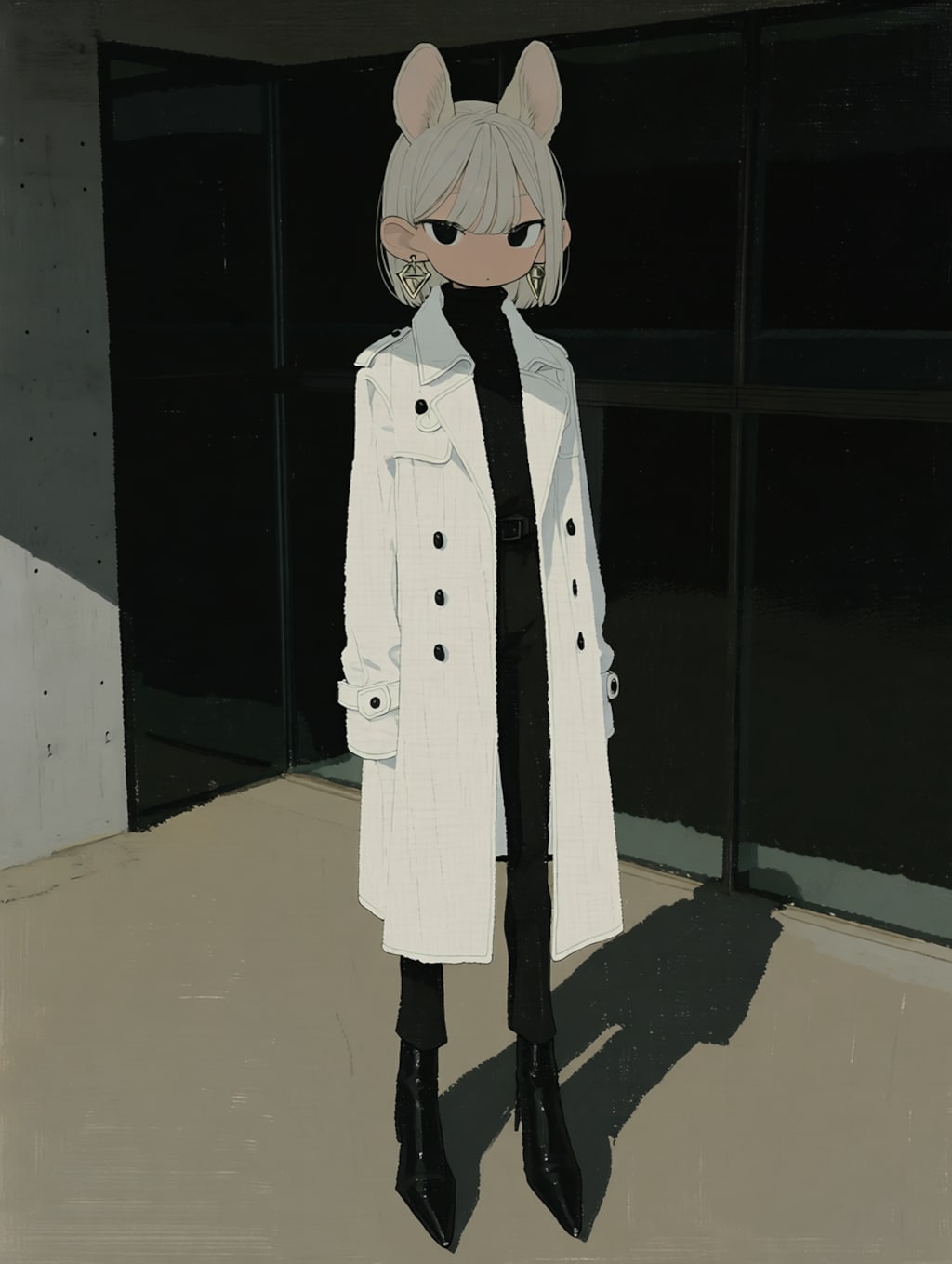 白コートファッション