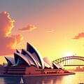 夕映えのシドニーオペラハウス 3枚目