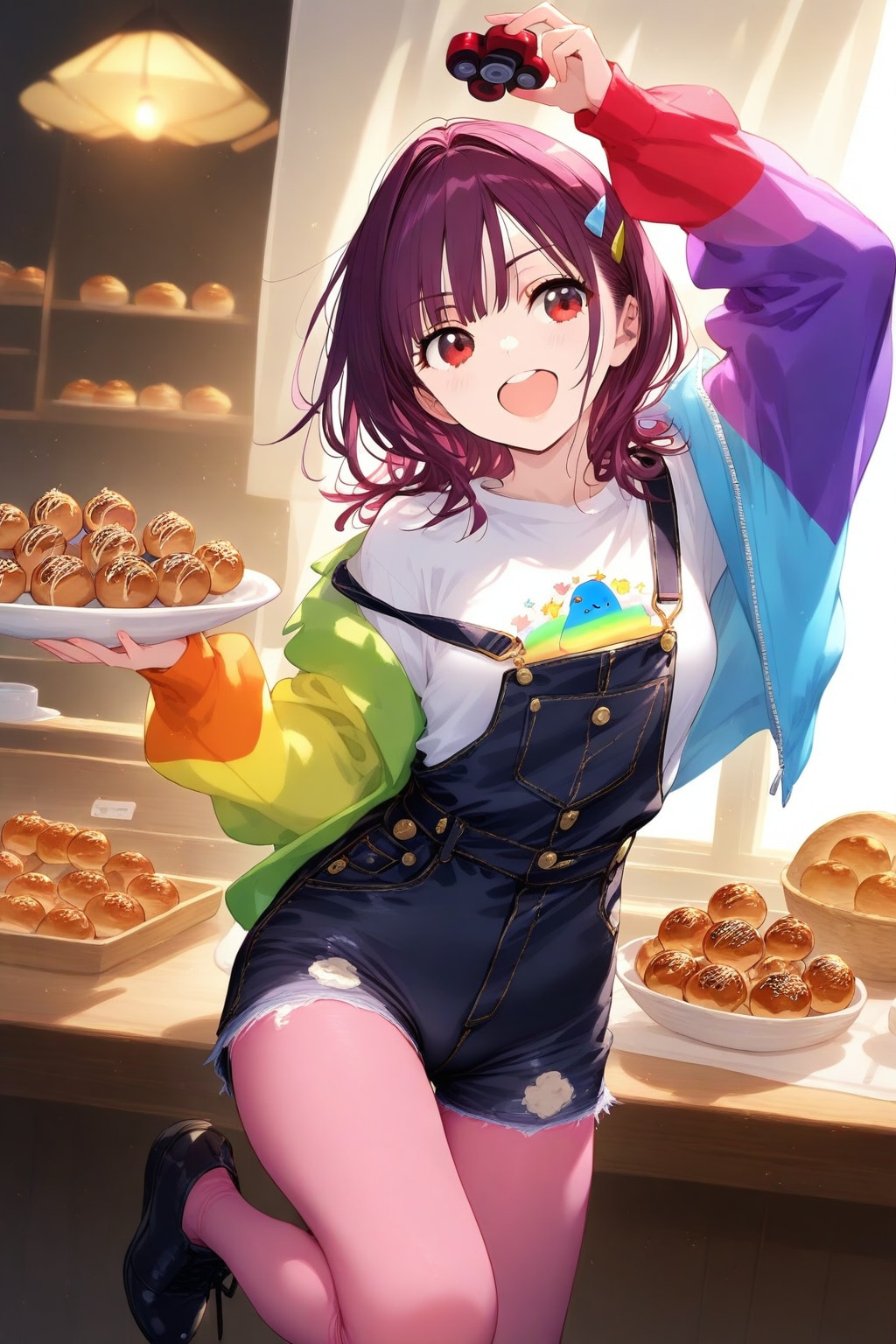 たこ焼きと紫髪ちゃん