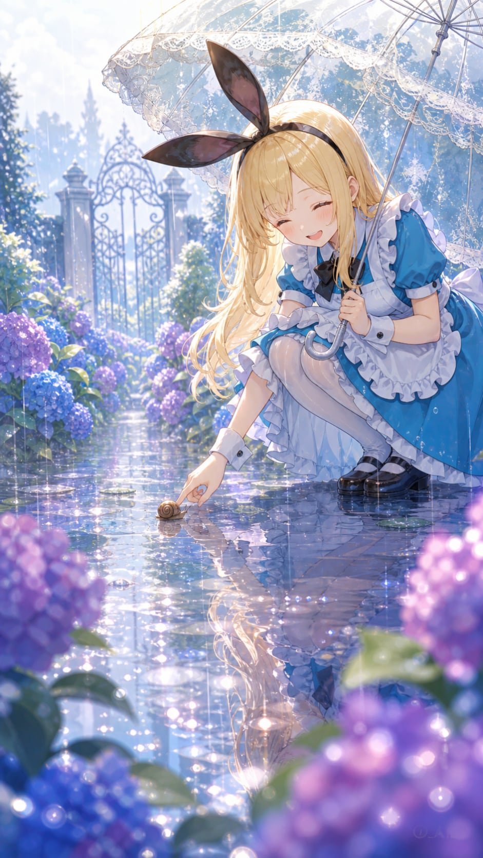 紫陽花の庭 | の人気AIイラスト・グラビア