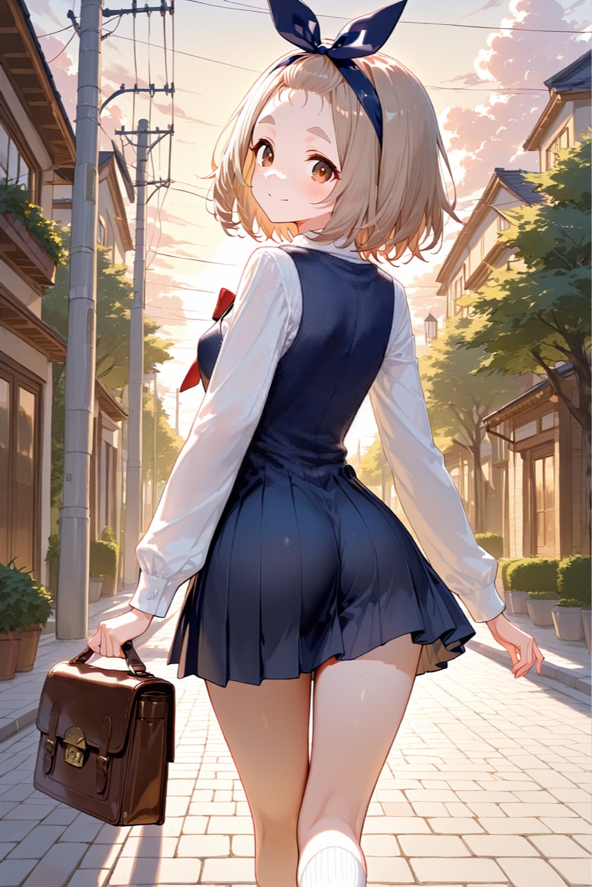 【16:00】下校【密着つむぎちゃん(平日編)】 | の人気AIイラスト・グラビア