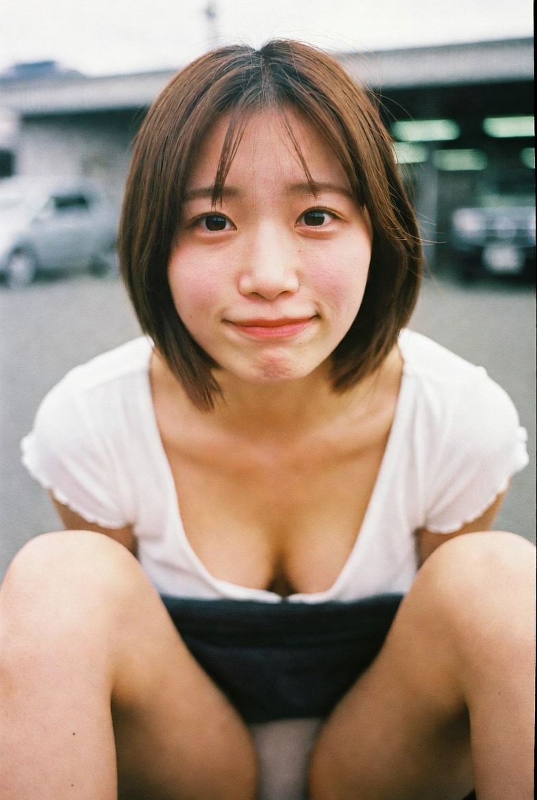 駐車場パンツ見せ④
