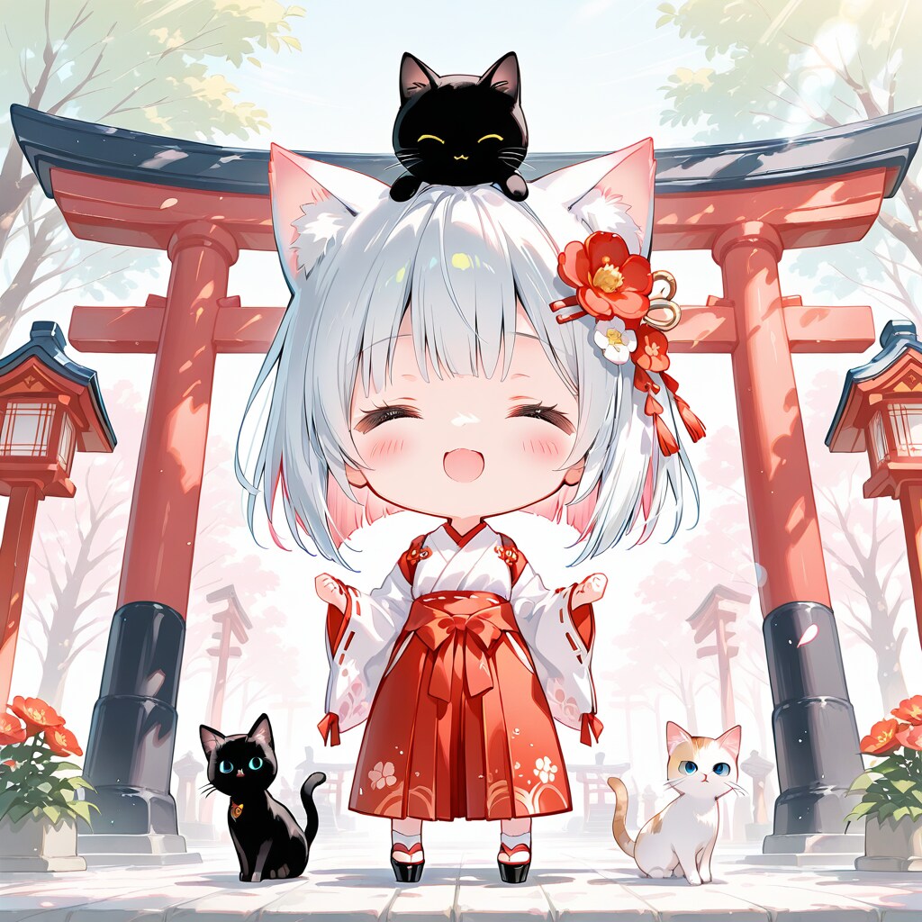 狛犬の代わりに狛猫がいるよー♪