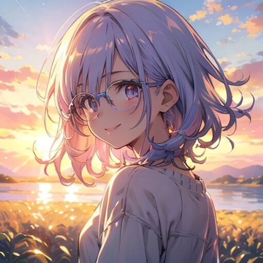 メガネっ娘٩(*´︶`*)۶💜 | の人気AIイラスト・グラビア