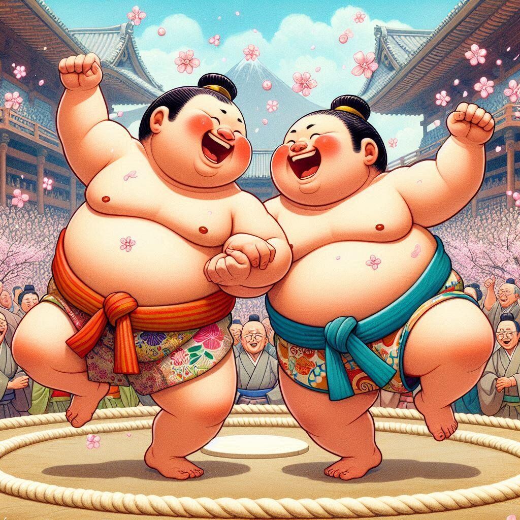 土俵で踊るお相撲さん