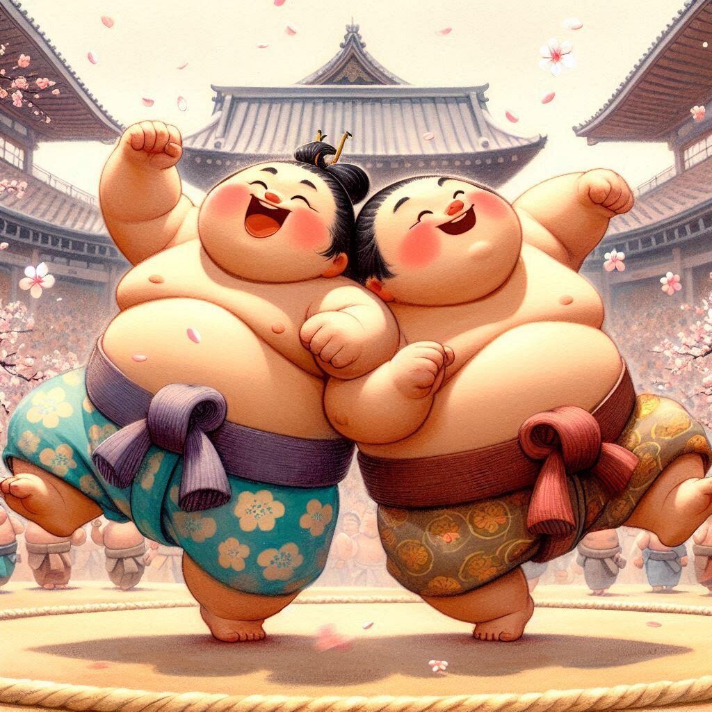 土俵で踊るお相撲さん