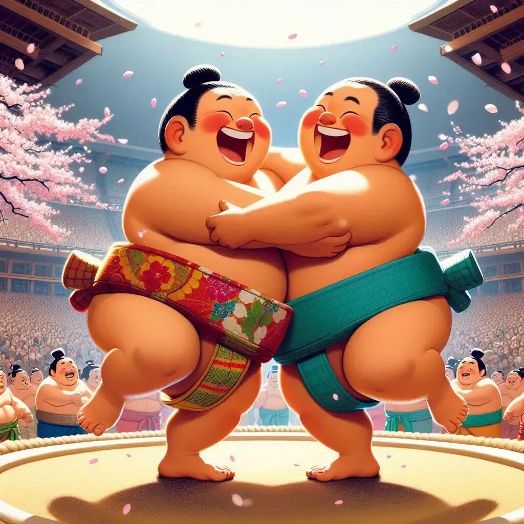 土俵で踊るお相撲さん