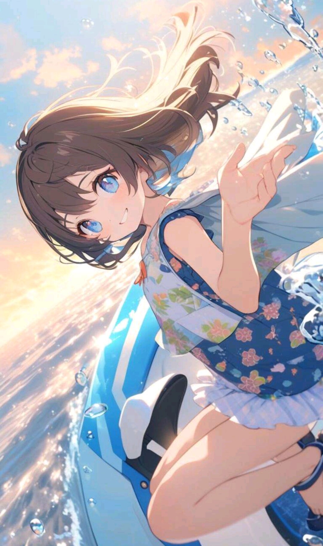 ジェットスキーを楽しむ小さな女の子 | の人気AIイラスト・グラビア