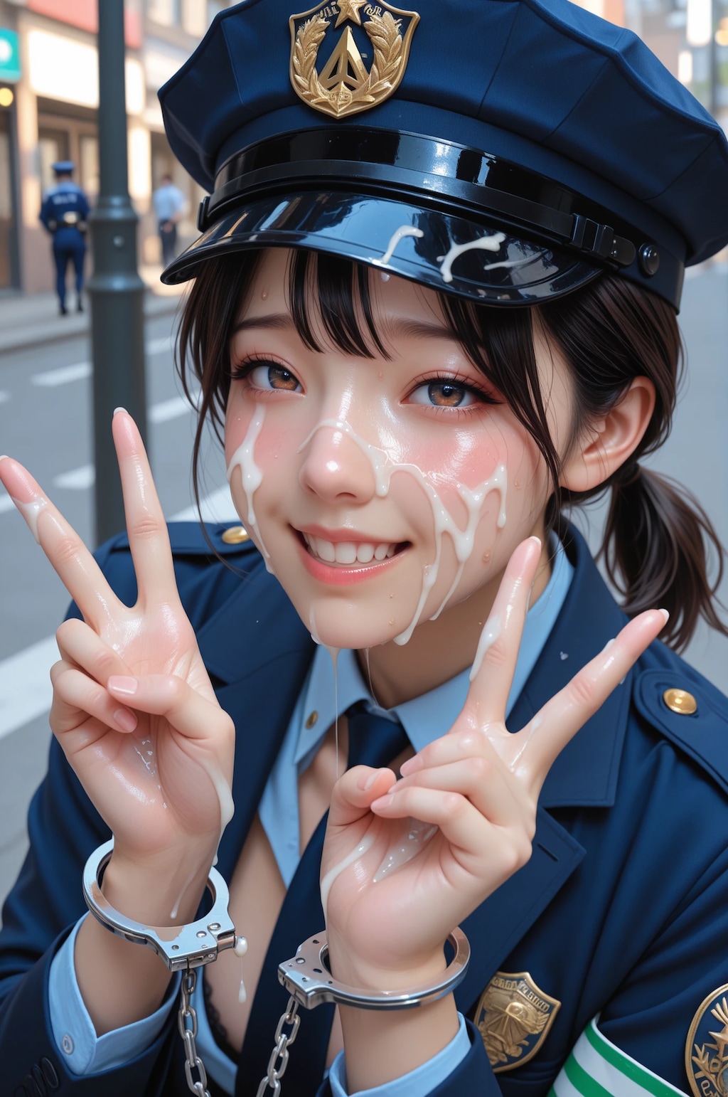 おまわりさん_顔射