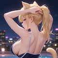 ナイトプールねこさん 2枚目