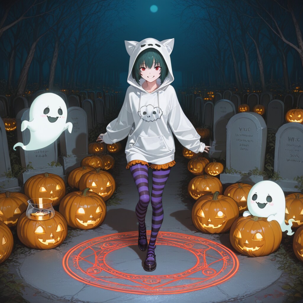 ハロウィンの緑髪ちゃん