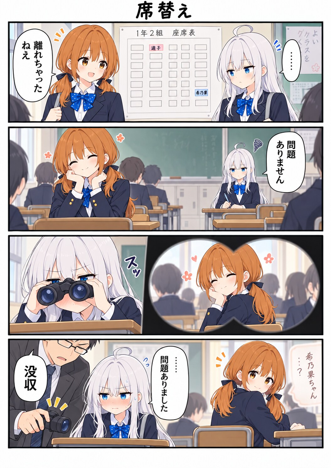 希乃果ちゃんと遊子先輩　席替え | の人気AIイラスト・グラビア