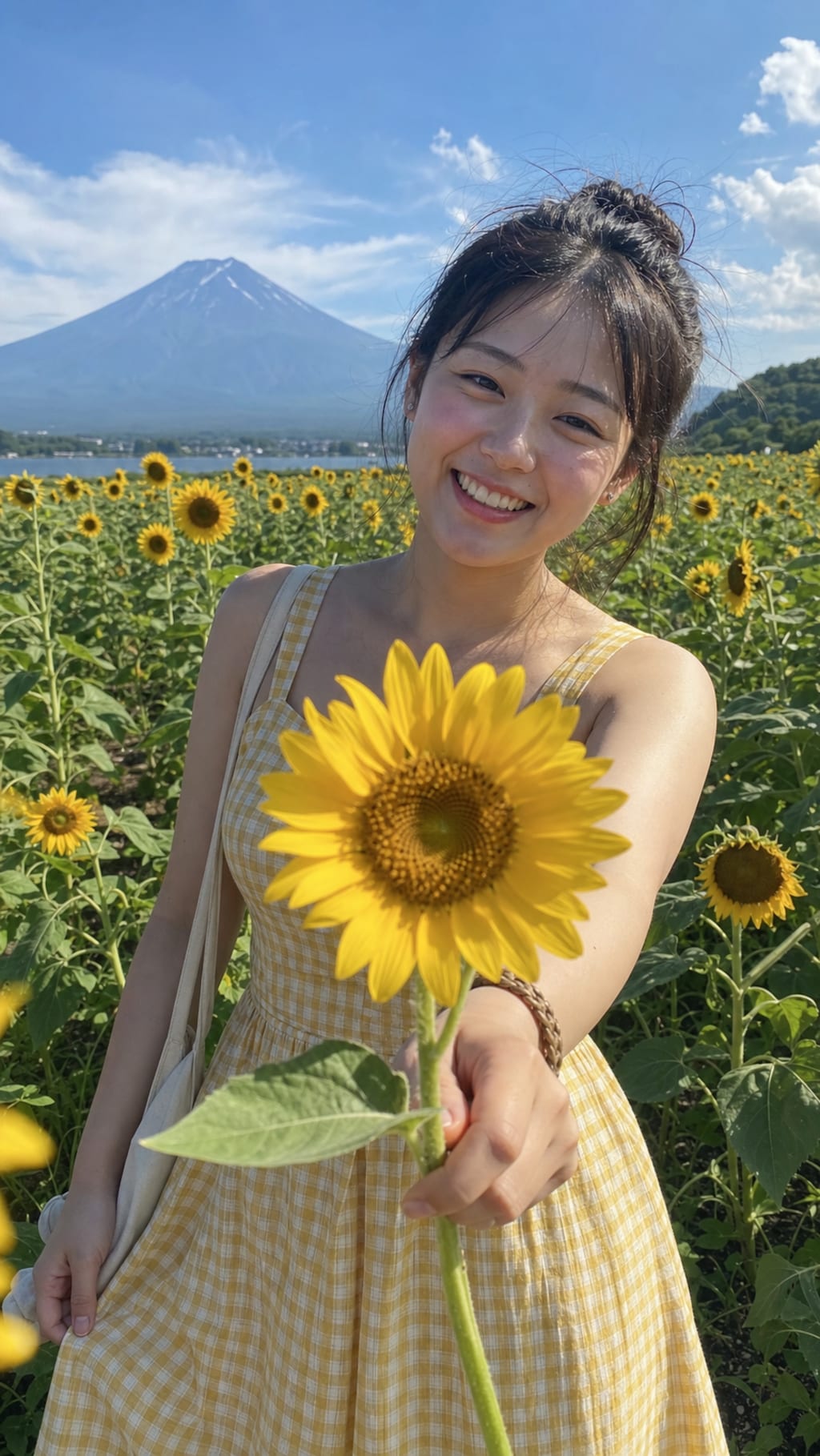 Sunflowers Beneath Fuji