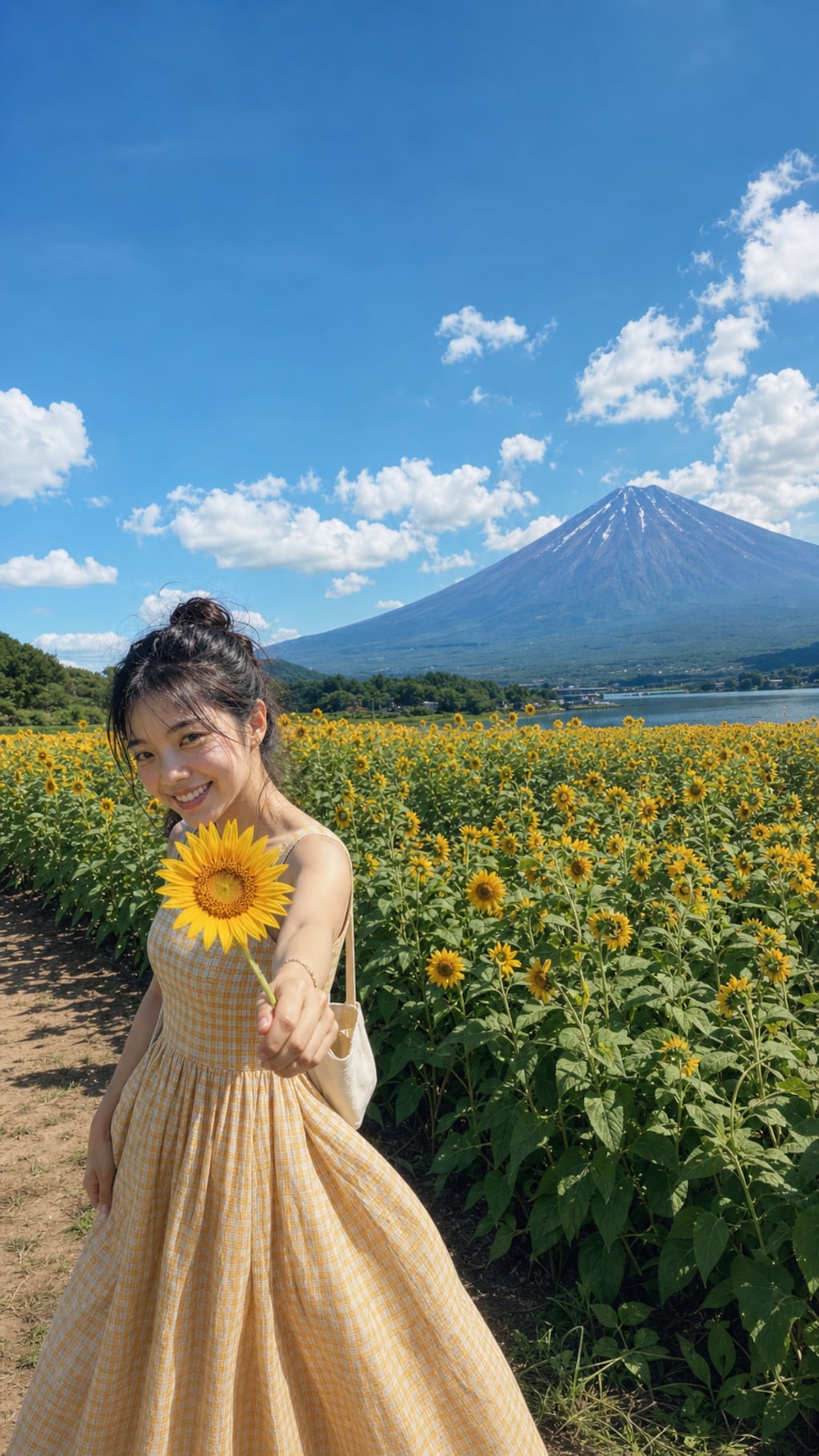 Sunflowers Beneath Fuji