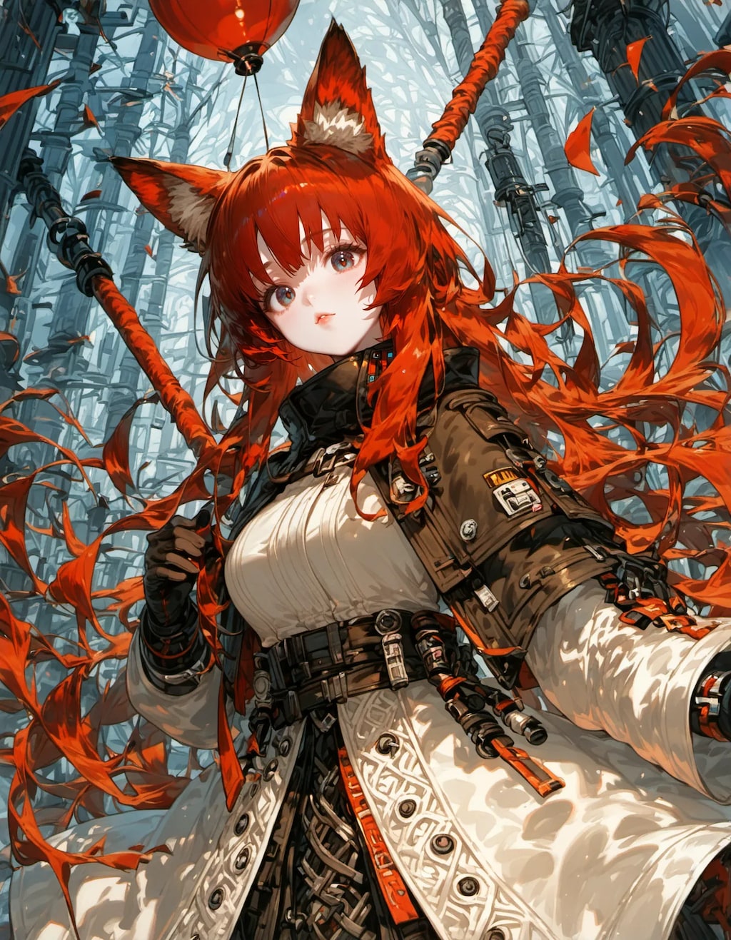 Crimson-Haired Fox Warrior