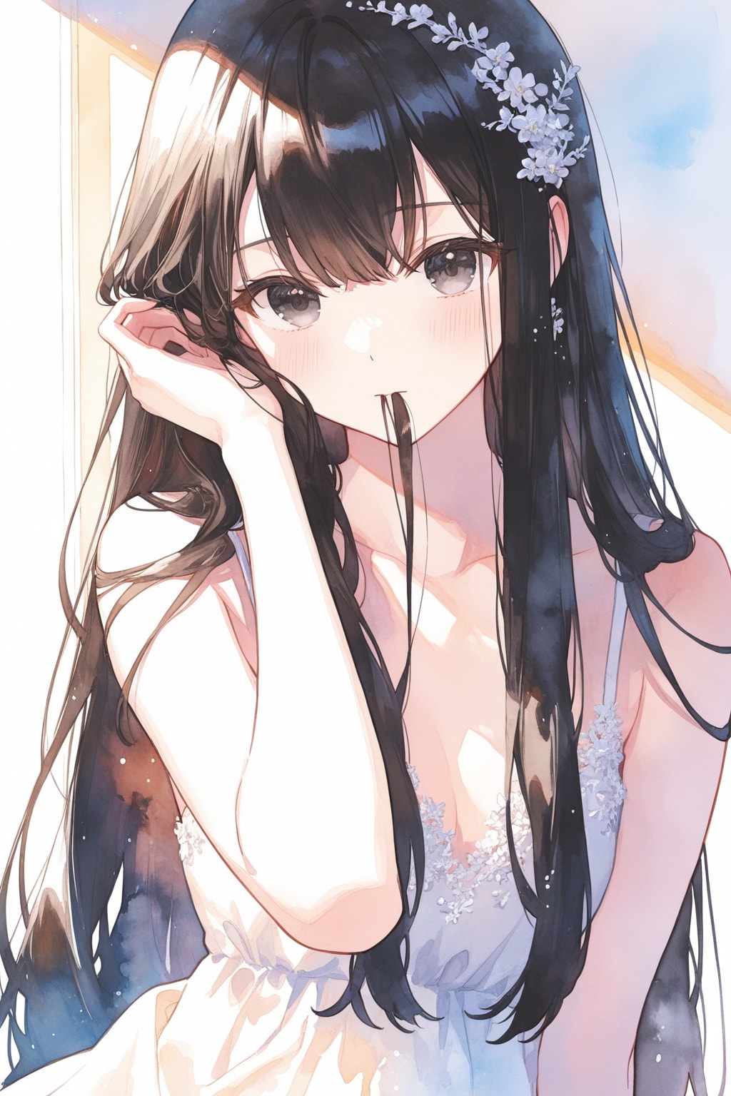 黒髪ロング