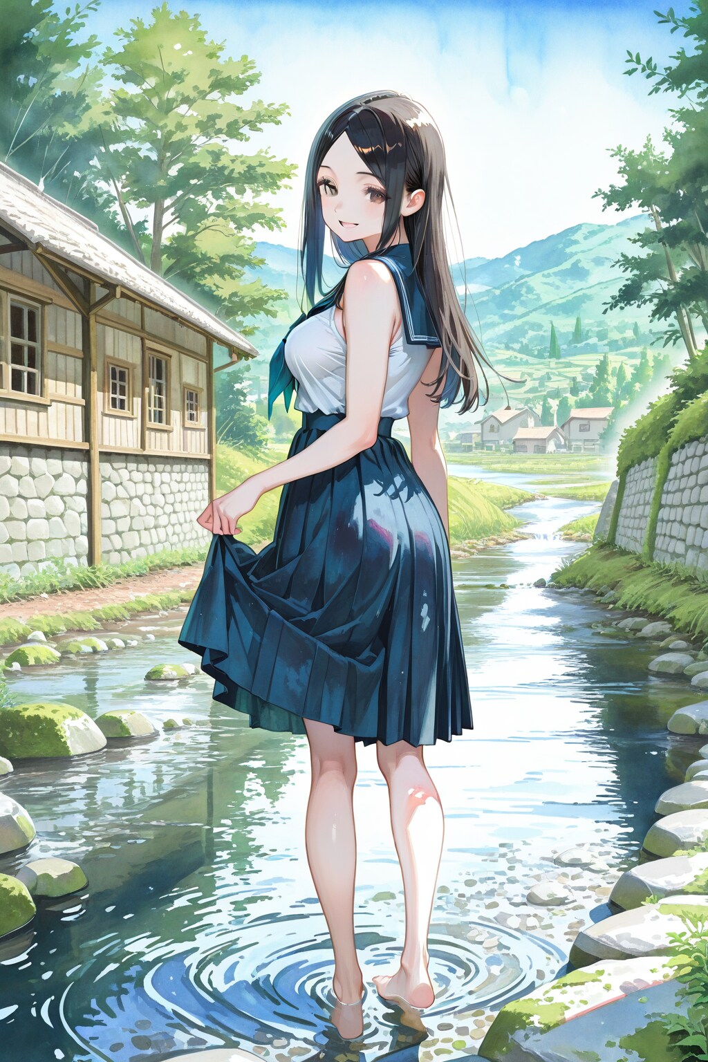田舎の水