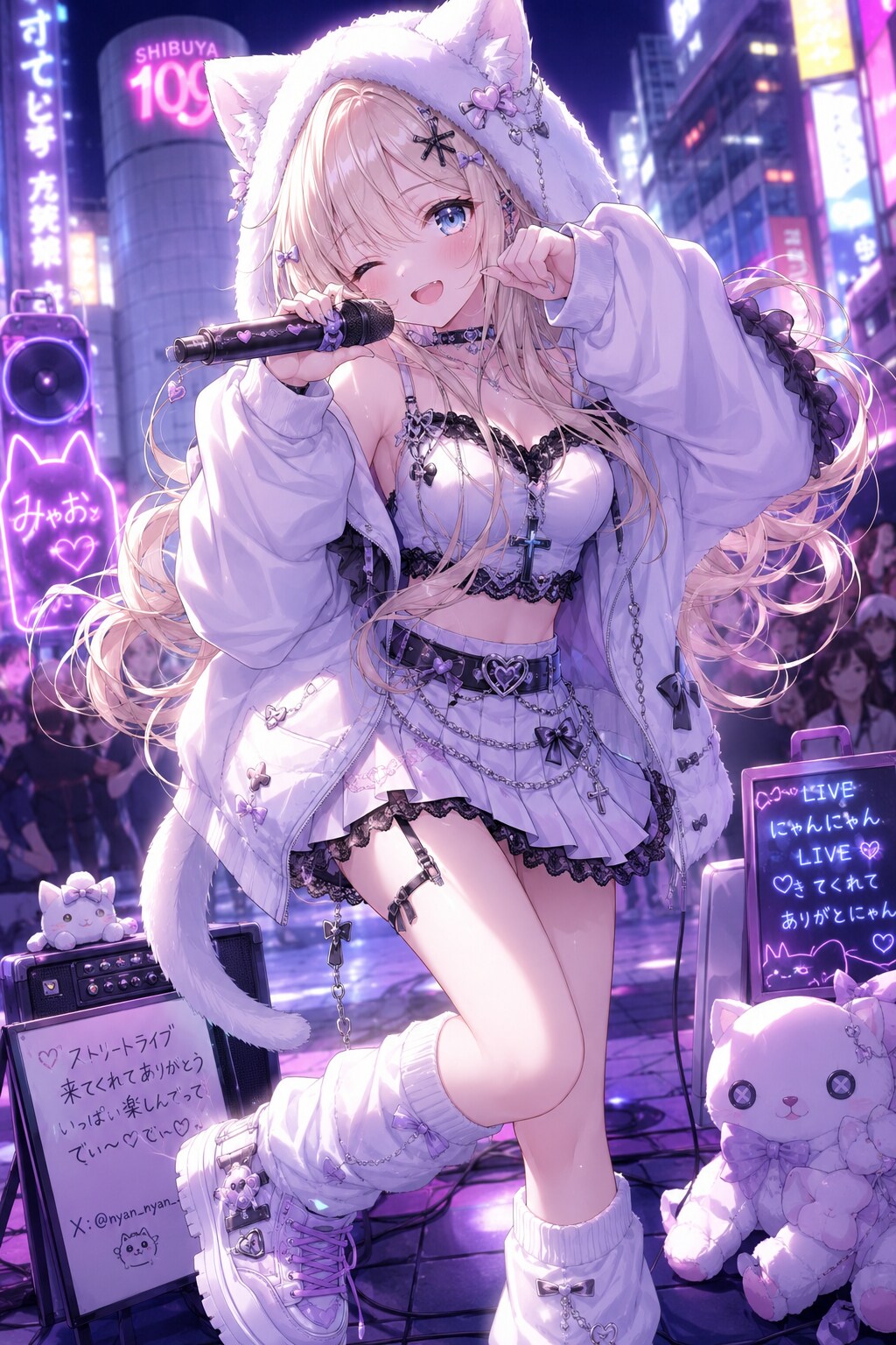 ストリートライブしている少女💗