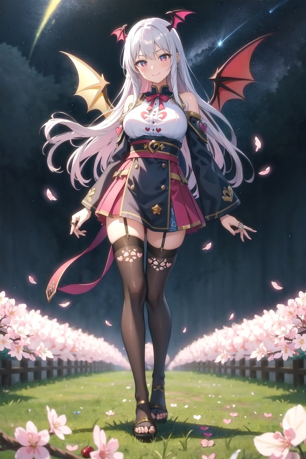 夜桜の中で | の人気AIイラスト・グラビア