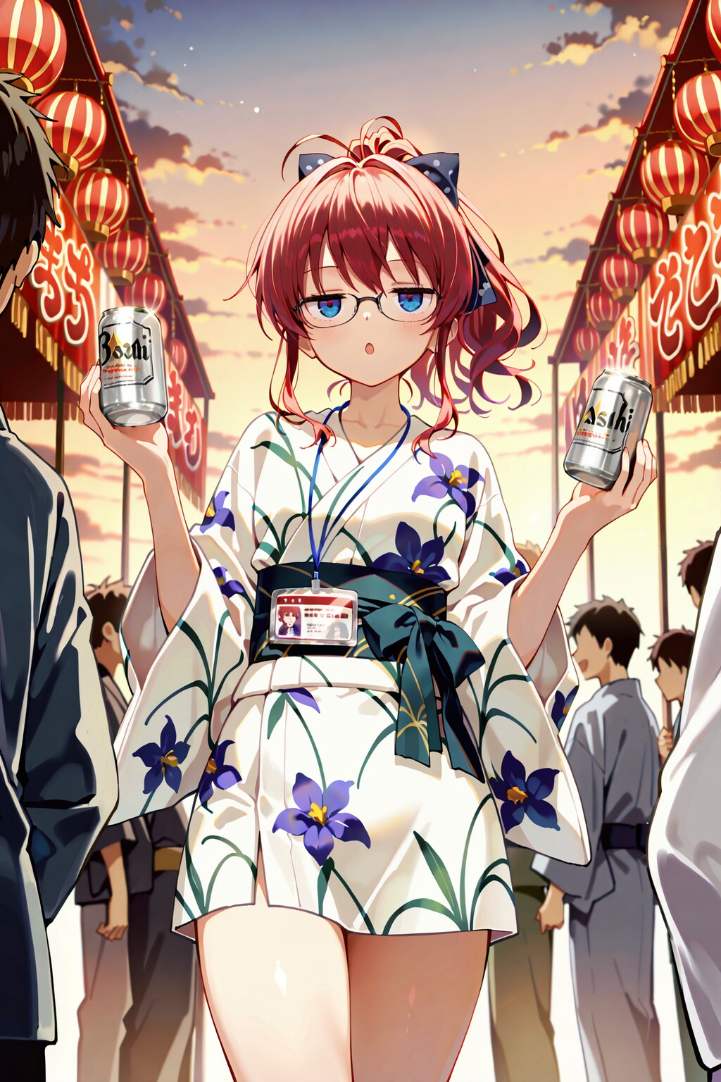 盆踊りを楽しむジト目先生 Y720