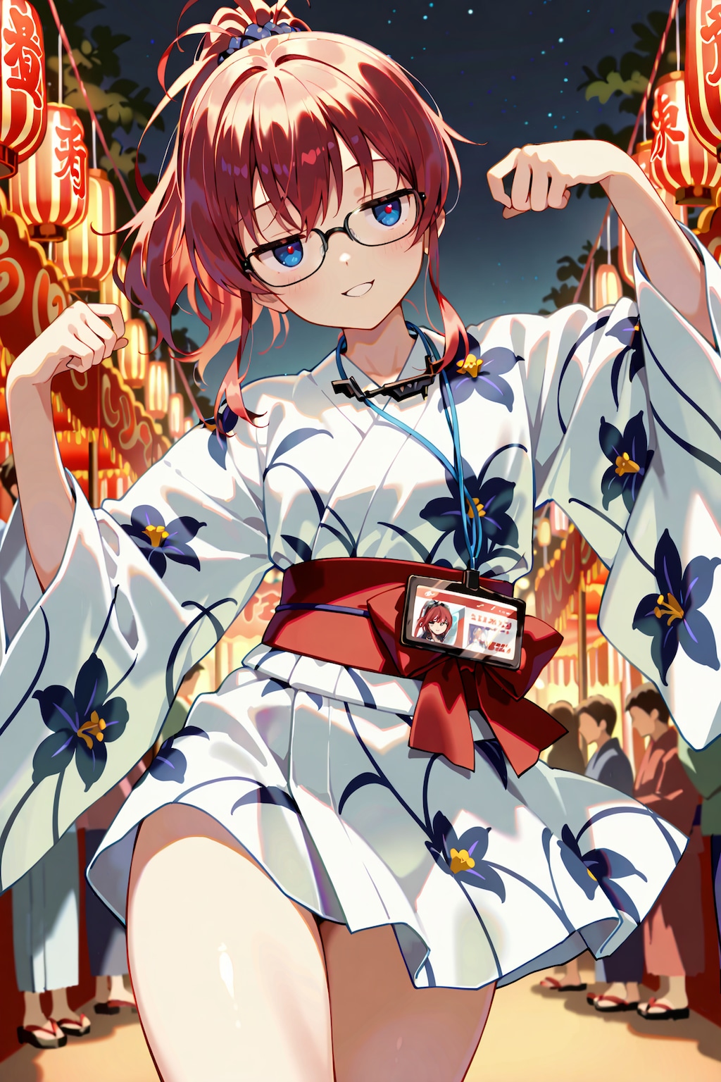 盆踊りを楽しむジト目先生 Y720