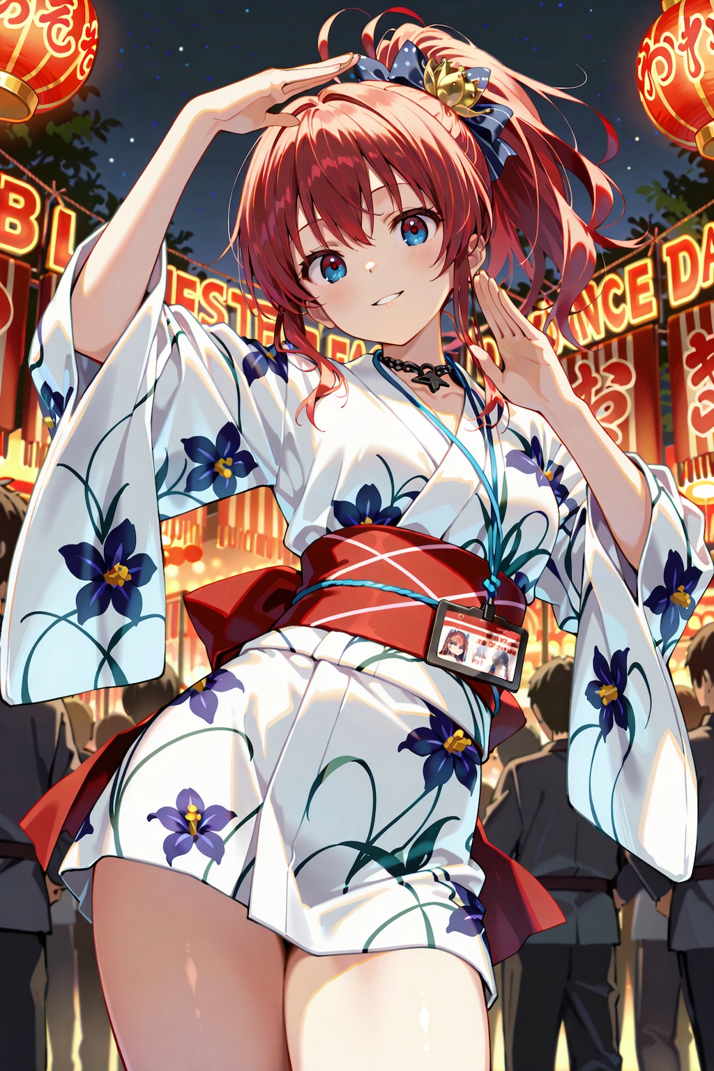 盆踊りを楽しむジト目先生 Y720