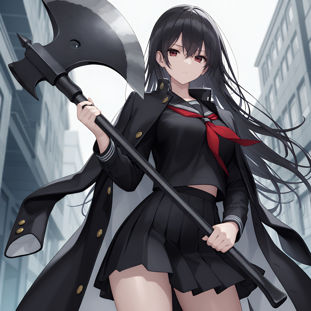 セーラー服と両手斧