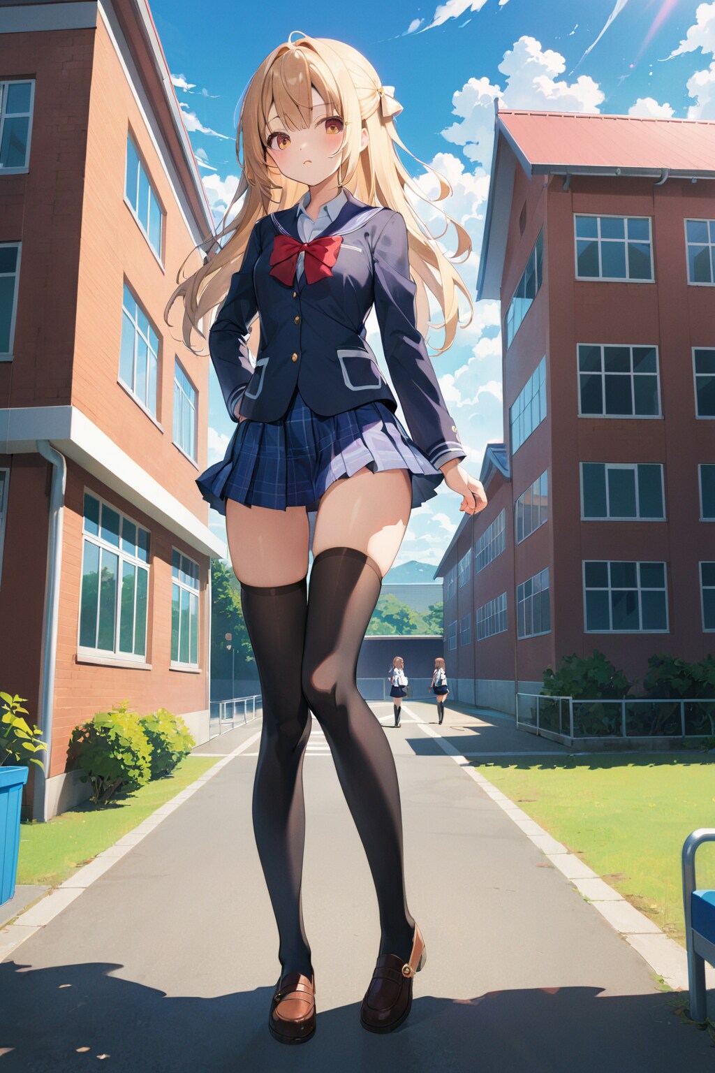 かわいいニーハイの女子高生 | の人気AIイラスト・グラビア