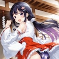 巫女コスでパンチラ 2枚目