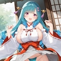 巫女コスでパンチラ 5枚目