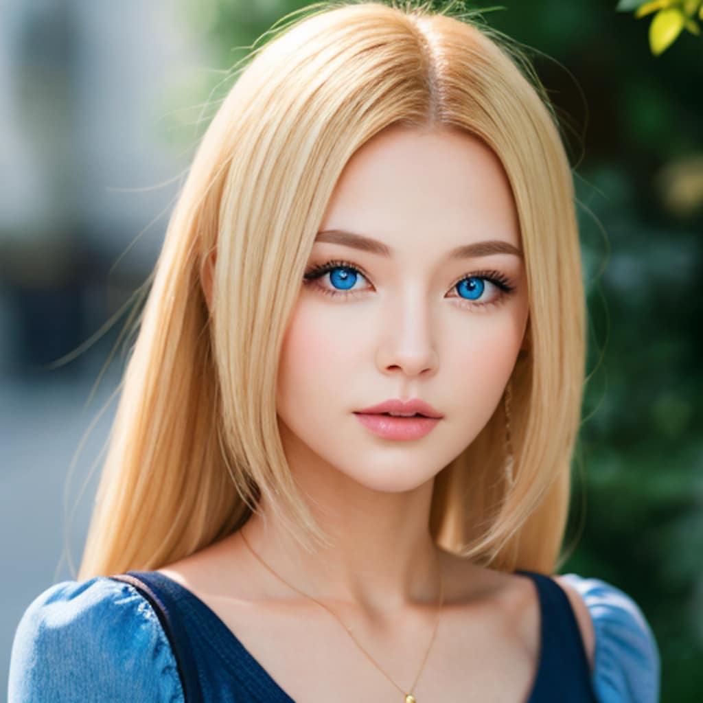 AI美女　青い目の美少女