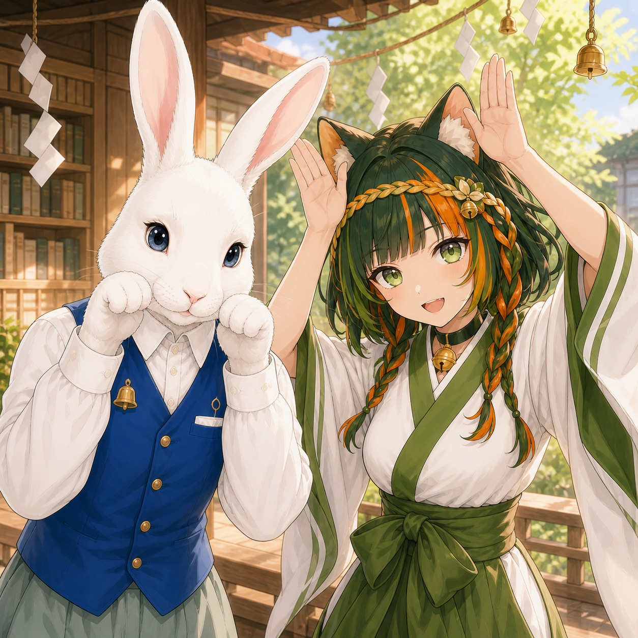 おはよウサギ（１０）ミミと翠鈴 GPTimages2.0 | の人気AIイラスト・グラビア