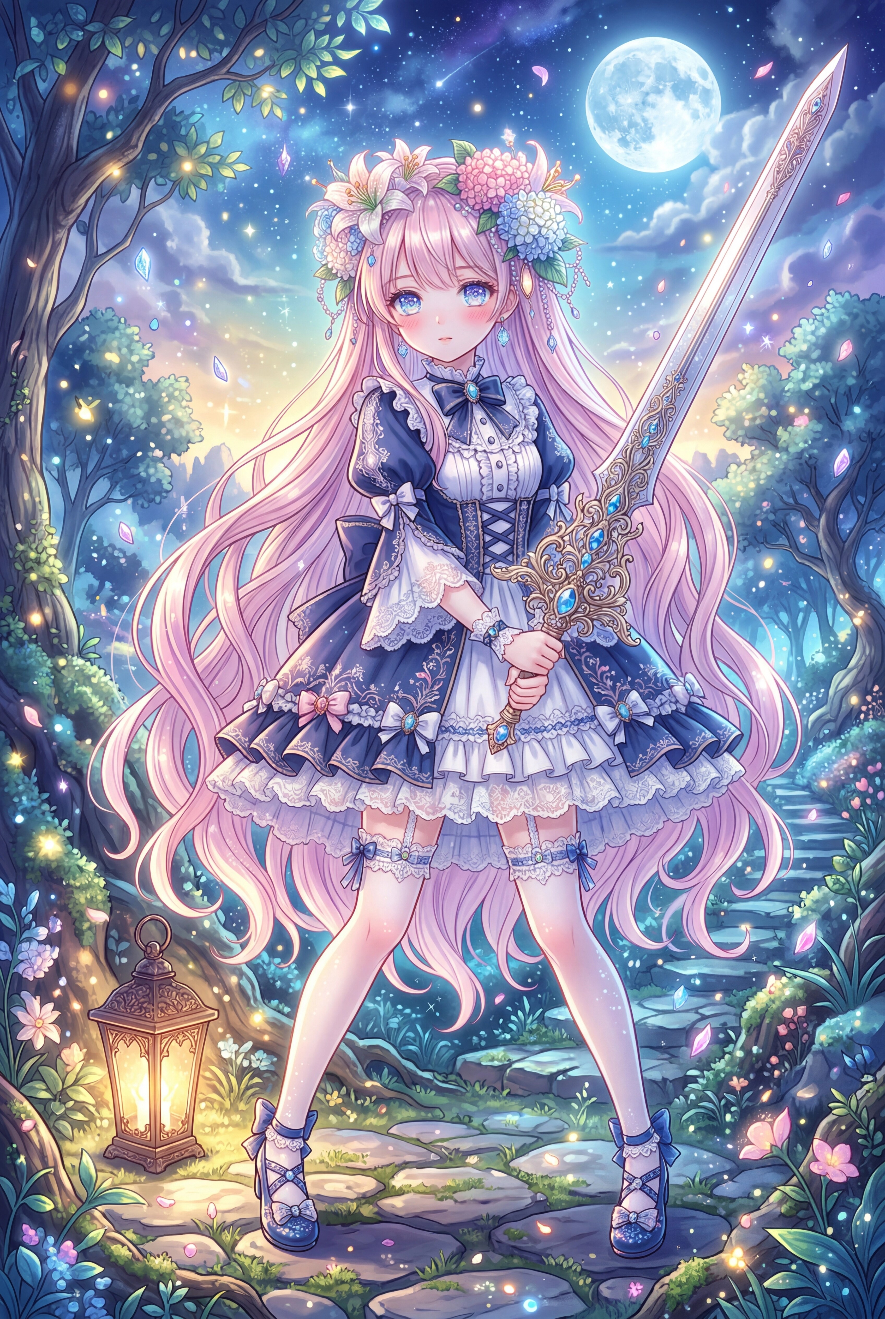 月下の花冠の守り子 | の人気AIイラスト・グラビア