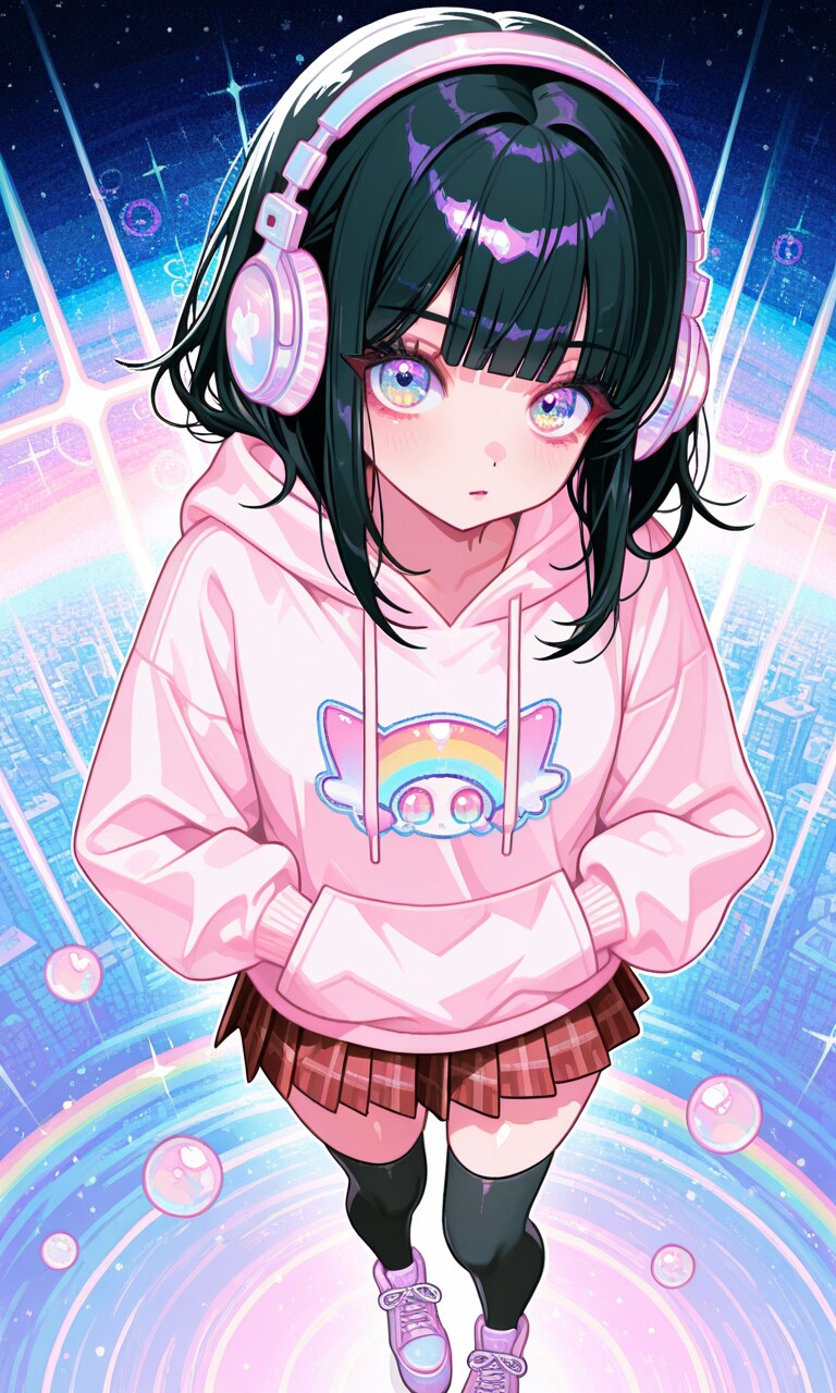 ヘッドフォンの女の子