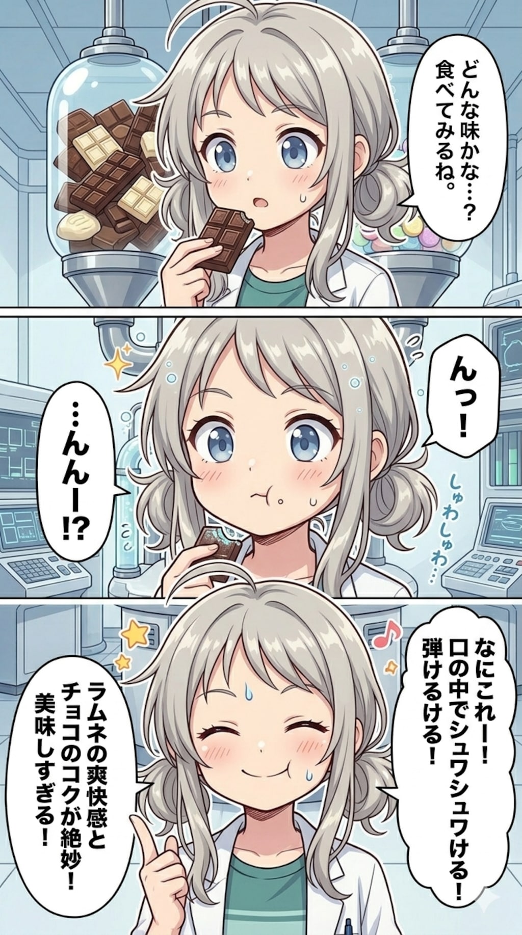 カレーと納豆、チョコとラムネで合成